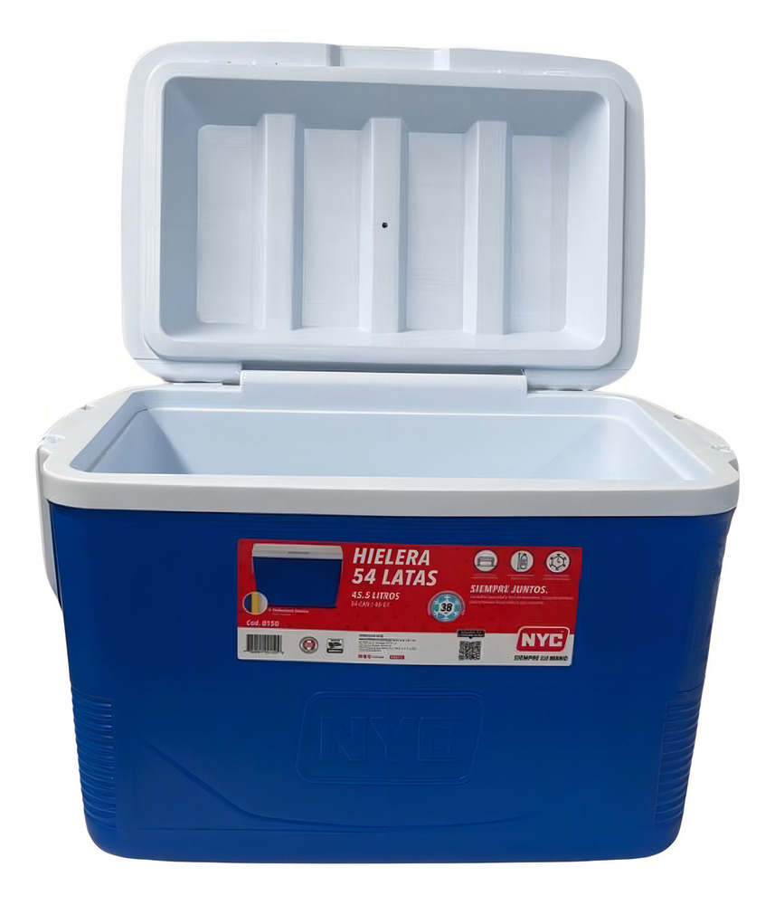 Hielera Marca Nyc 48 Qts Cooler 54 Latas 45.5 Litros Azul