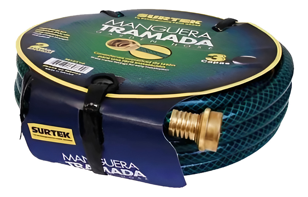 Manguera 1/2 Tramada Surtek 15m M12t15 Verde Oscuro