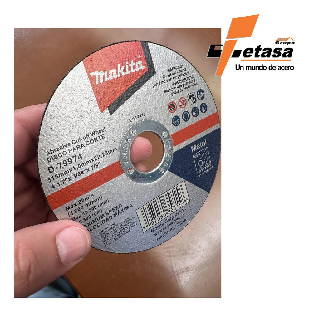 Disco Abrasivo Corte Metal 4-1/2 X 7/8 50 Pzs Makita D79974 Gris Oscuro - Image 3