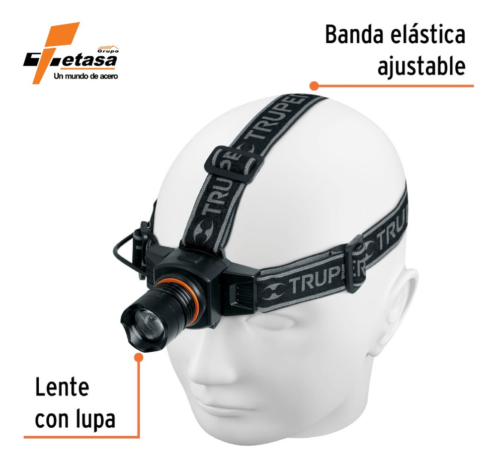 Linterna P/cabeza Truper Li-ca-60r/ Li-ca-130r Blanco Negro - Image 4