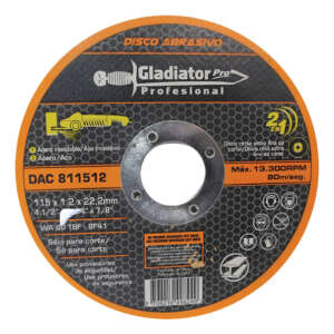 Disco De Corte Metal-inox 4 1/2 Gladiador Caja Con 50 Pzas Negro