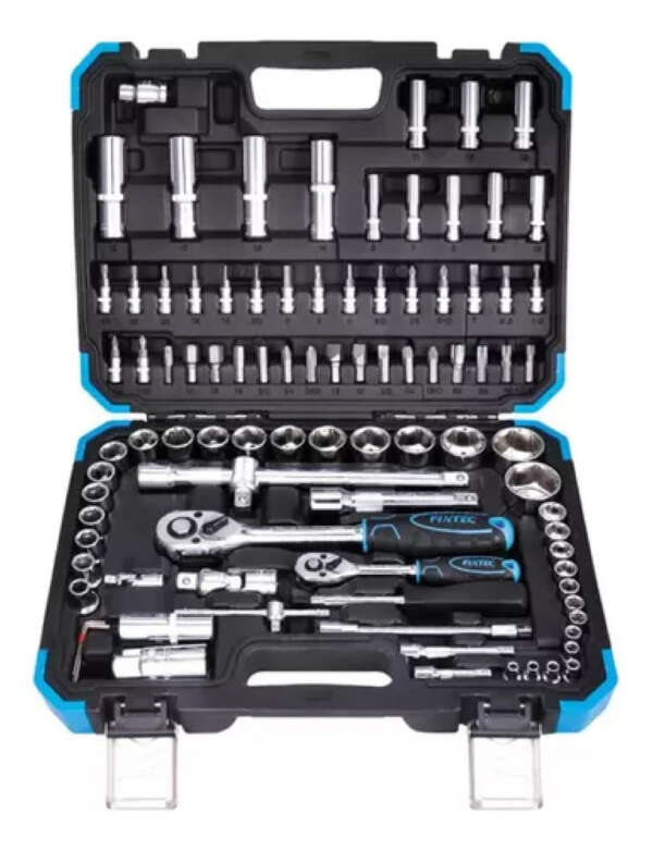 Juego Dados Y Puntas Con Matraca De 1/2 Y 1/4 Fixtec 94 Pz