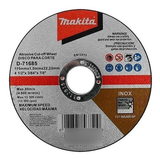 Disco De Corte Makita D-71685 115mm X 1mm Color Blanco - Image 2