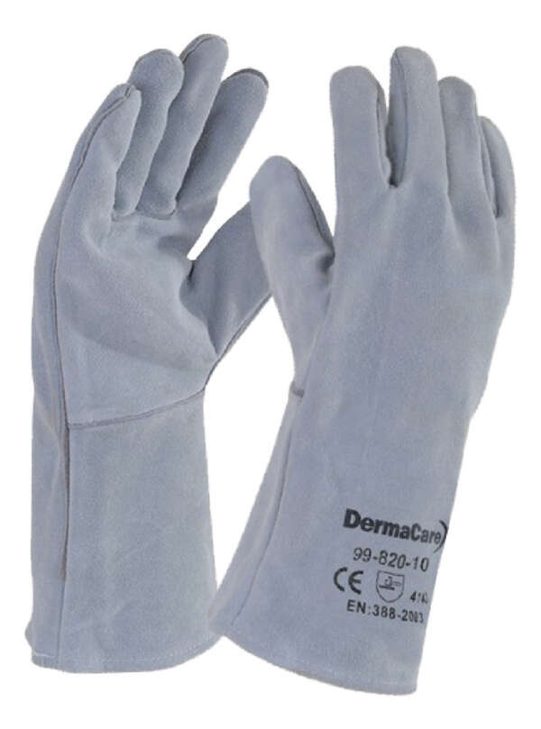 Guante De Carnaza. Gris . 5 Pares Gris