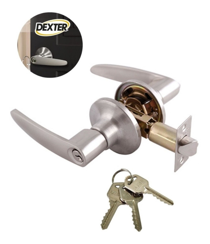 Cerradura Chapa De Manija Llave Botón Berlín Color Plateado - Image 5