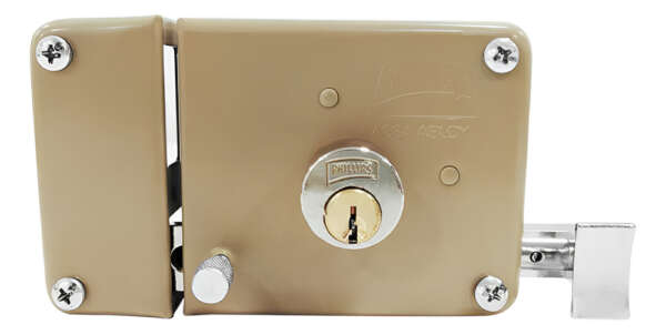 Cerradura Chapa Izquierda  Phillips Clásica Puerta Exterior  Blanco