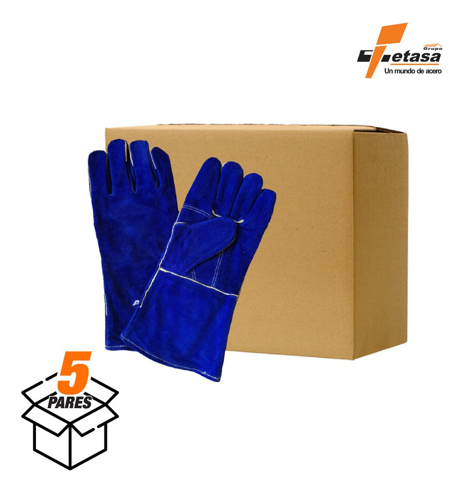 Guante De Carnaza. Azul. 5 Pzs Azul - Image 2