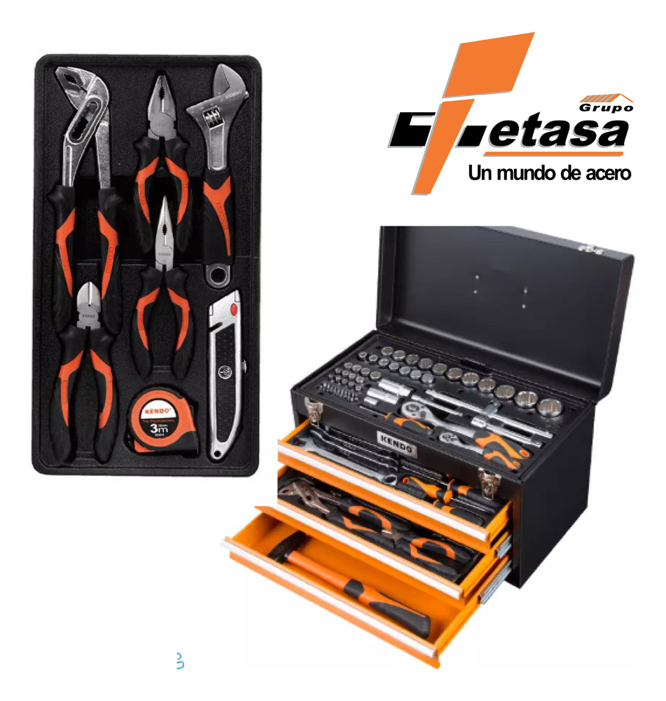 Caja Metálica Con Herramientas 86 Piezas Kendo 90517 Negro - Image 4