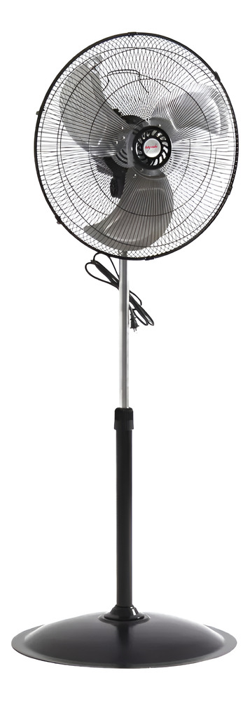Ventilador De Pie Mytek 3317 Con 3 Palas De Metal Color Plateado Estructura Color Negro, 50.8cm De Diámetro 50.8 Cm