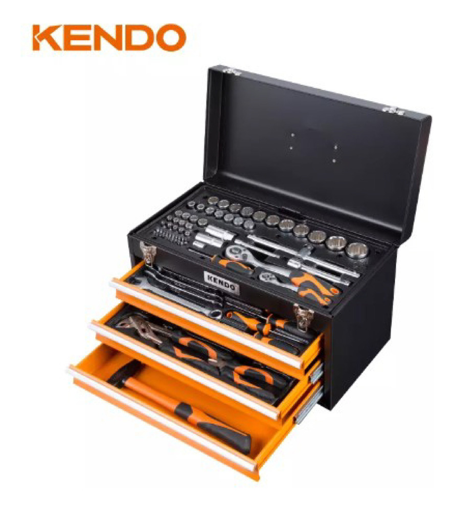 Caja Metálica Con Herramientas 86 Piezas Kendo 90517 Negro - Image 3