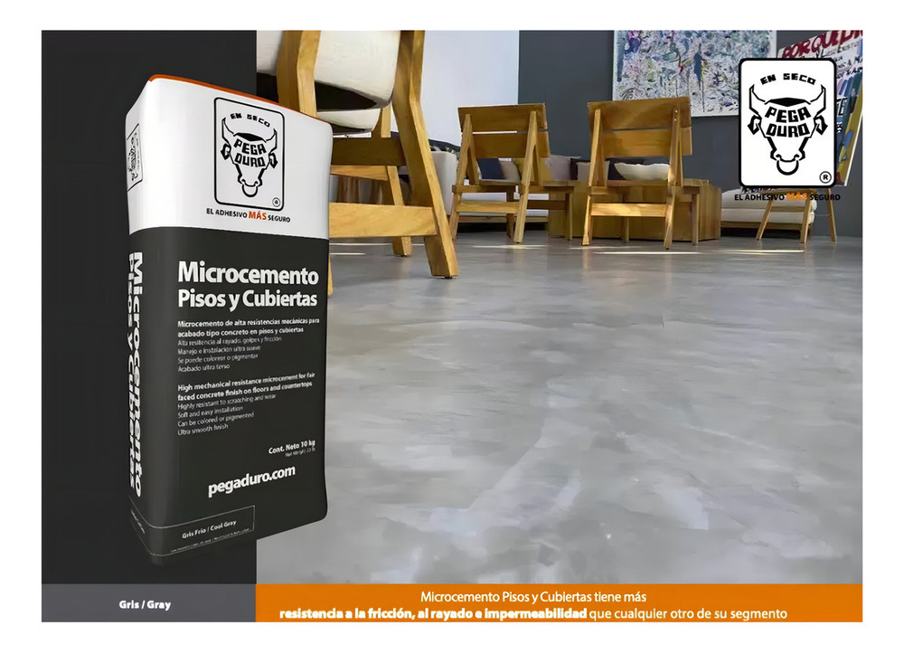 Microcemento Pegaduro Gris Claro 20kg Alta Adherencia Pisos Cubiertas - Image 3