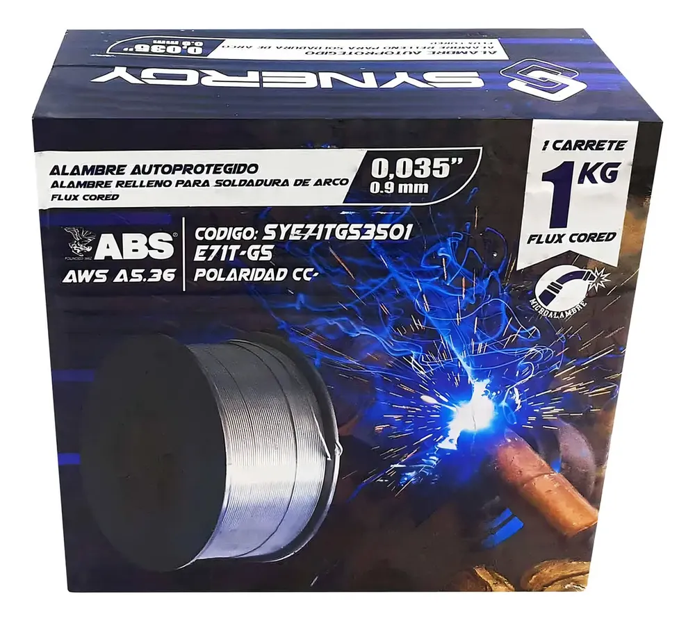 Microalambre Soldadura Synergy Flux Core 0.9mm 1kg Sin Gas E71t-gs - Image 8