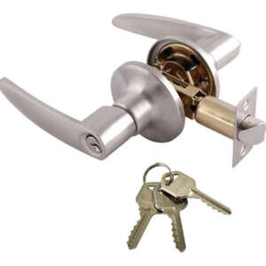 Cerradura Chapa De Manija Llave Botón Berlín Color Plateado