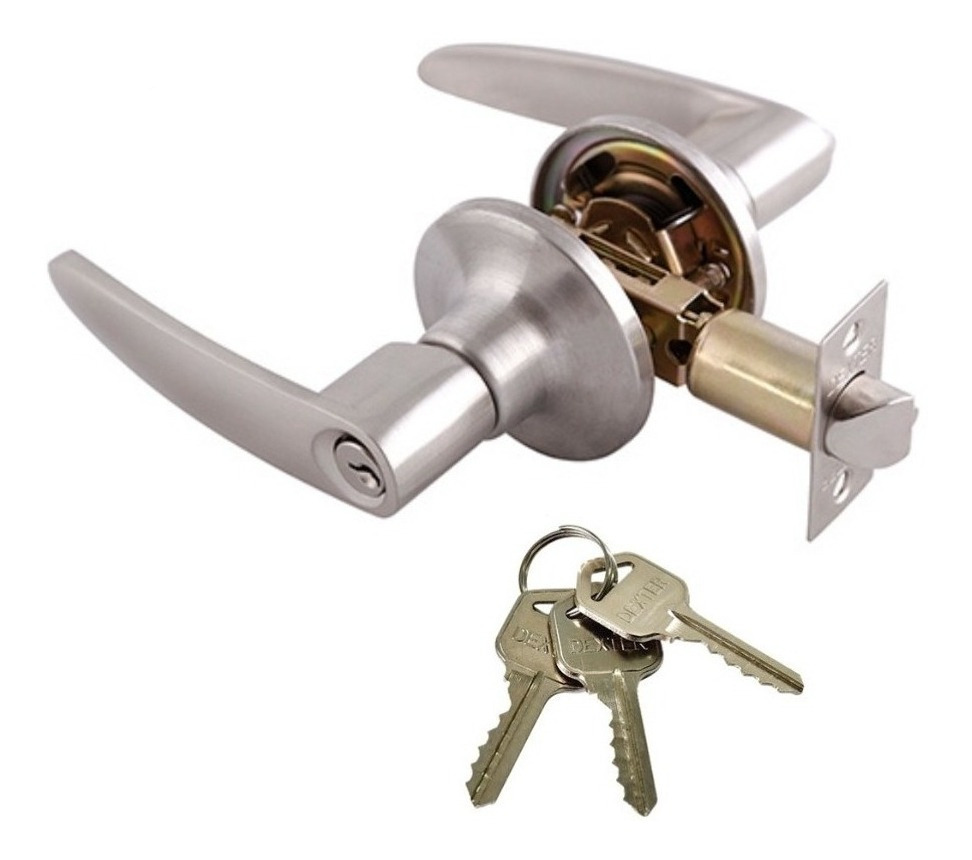 Cerradura Chapa De Manija Llave Botón Berlín Color Plateado