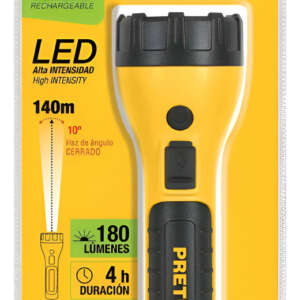 Linterna Recargable De Led, 120 Lúmenes, Pretul 26101 Blanco Amarillo