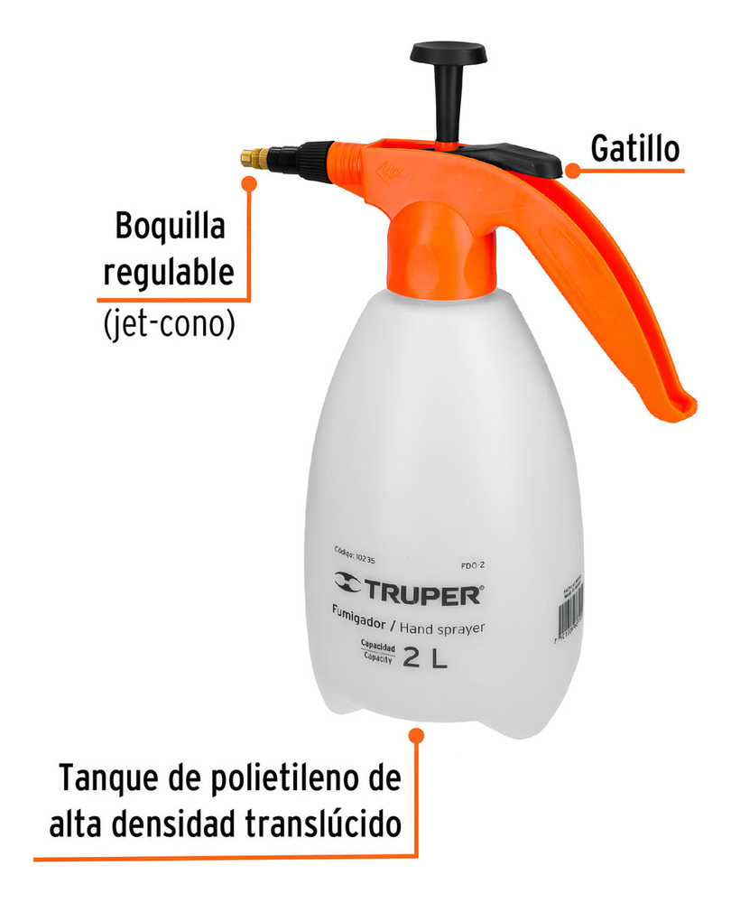 Fumigador Domestico 2l Truper Fdo-2 Blanco - Image 4