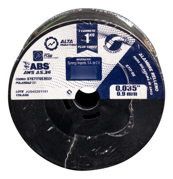 Microalambre Soldadura Synergy Flux Core 0.9mm 1kg Sin Gas E71t-gs