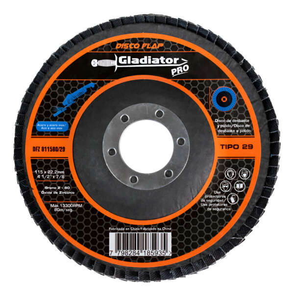 Disco Laminado Oxido Zirconio 4-1/2x7/8 G80 20 Pz Gladiator Color Azul