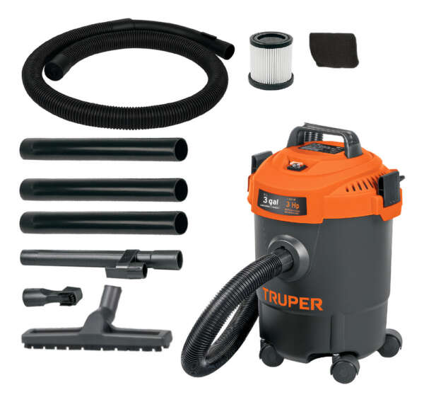 Aspiradora Truper Seco Mojado 3 Gal 3 Hp 60 Hz Negro