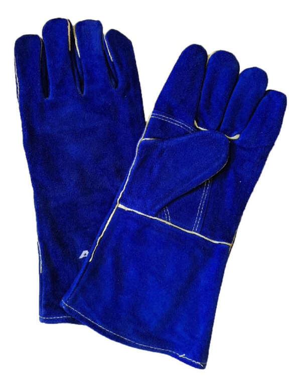 Guante De Carnaza. Azul. 5 Pzs Azul