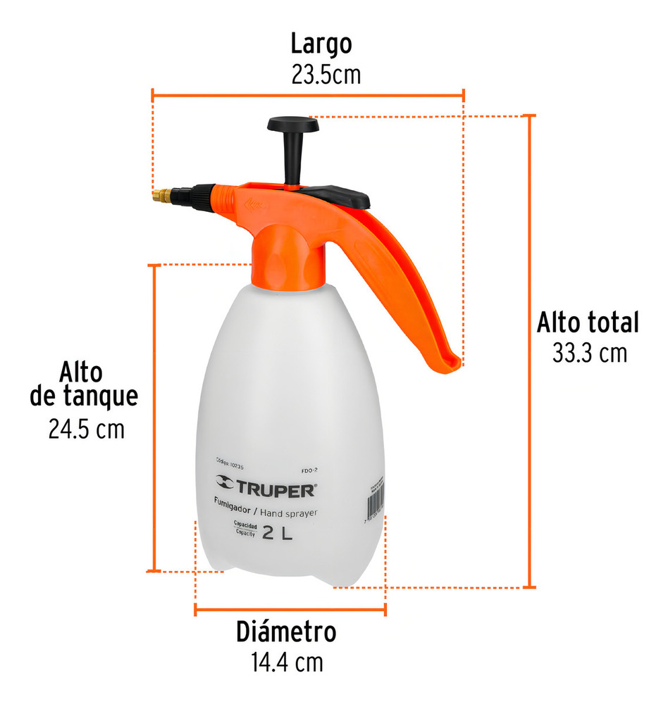 Fumigador Domestico 2l Truper Fdo-2 Blanco - Image 5