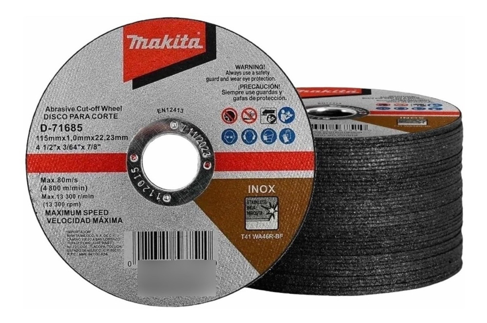 Disco De Corte Makita D-71685 115mm X 1mm Color Blanco - Image 3