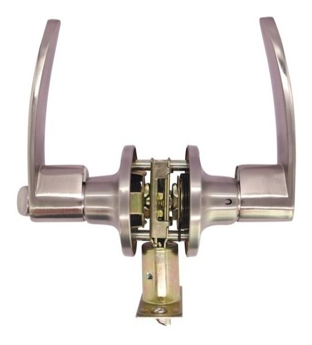 Cerradura Chapa De Manija Llave Botón Berlín Color Plateado - Image 2